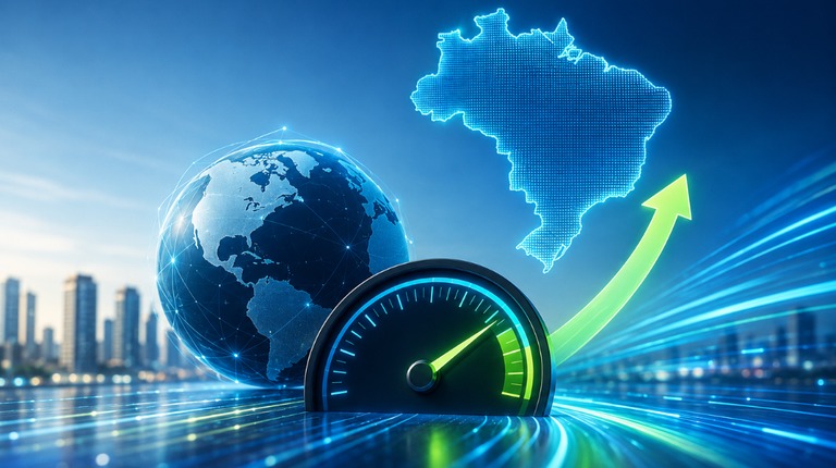 Brasil supera média mundial em velocidade de internet e se destaca no ranking global