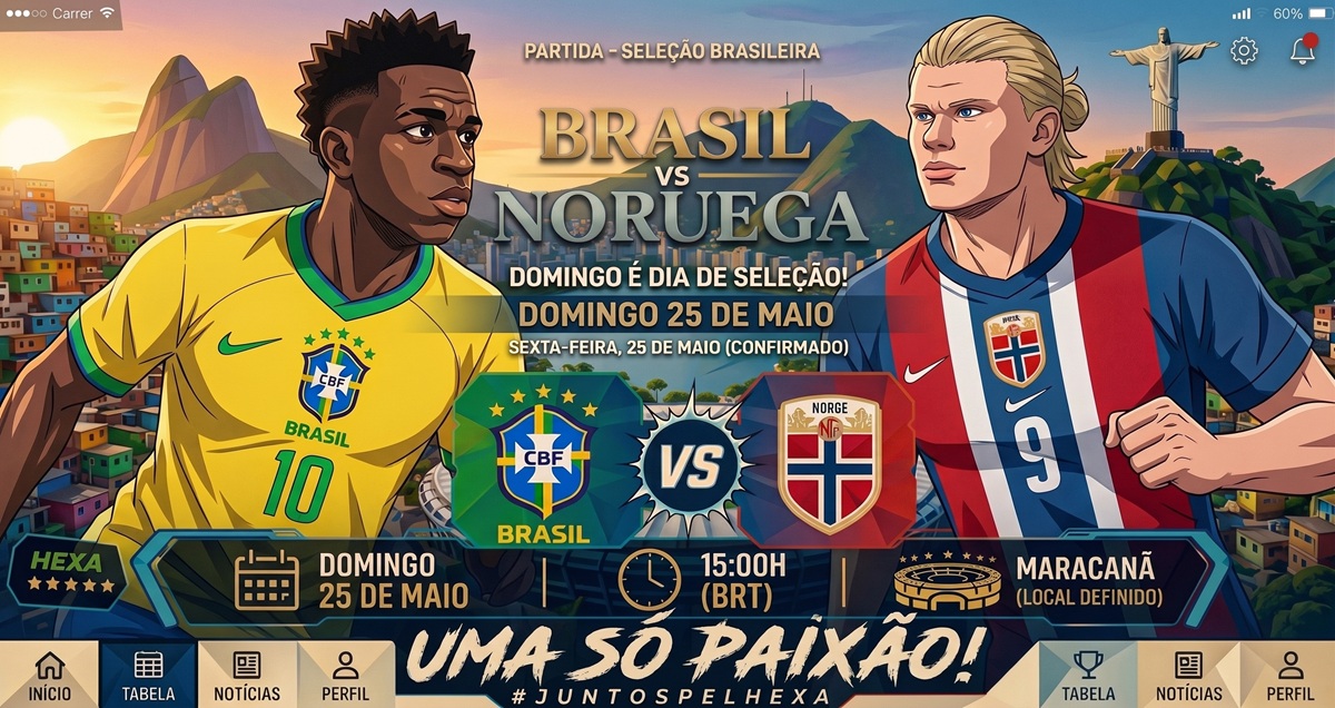 Brasil e Noruega fazem confronto decisivo nas oitavas da Copa 2026