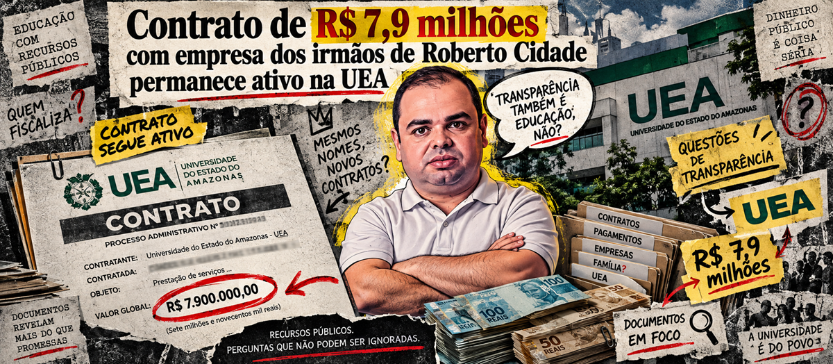 Contrato familiar de R$ 7,9 milhões coloca Roberto Cidade sob questionamentos